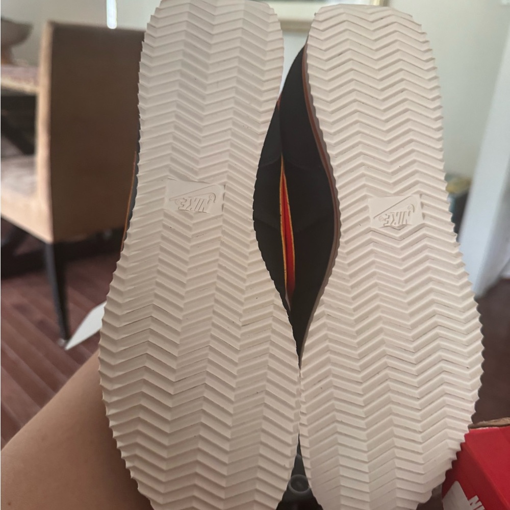 Nike Cortez TXT Black/Safety Orange-Sail Men's Athletic Shoes - Picture 5 of 7